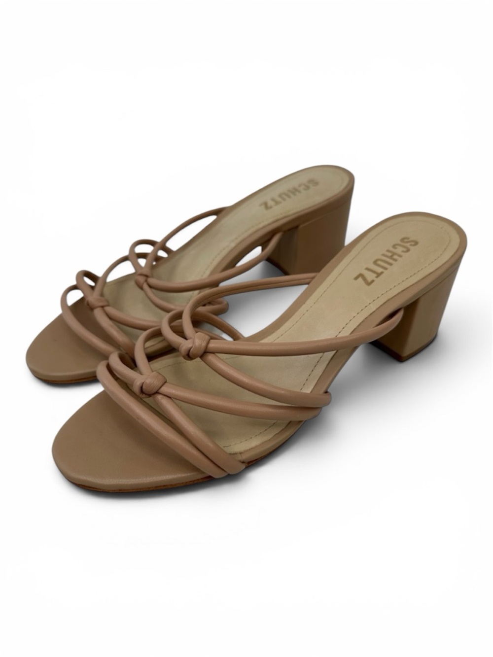 Schutz Princey Strappy Beige Leather Sandal 6.5